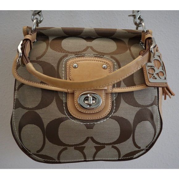 Coach Willis Brown Signature Canvas Leather ''70th Anniversary'' Crossbody Bag - Picture 9 of 16